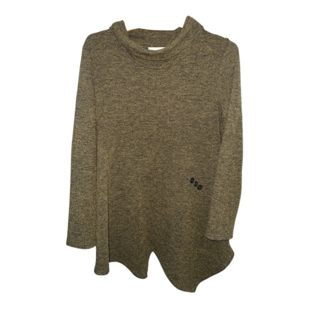 Joseph Ribkoff Olive Green Stretch Knit Asymmetrical Tunic Top 10 Modern Chic
